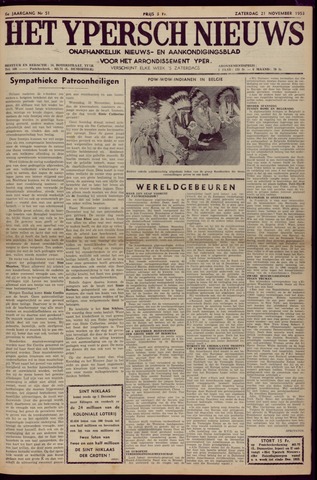 Het Ypersch nieuws (1929-1971) 1953-11-21