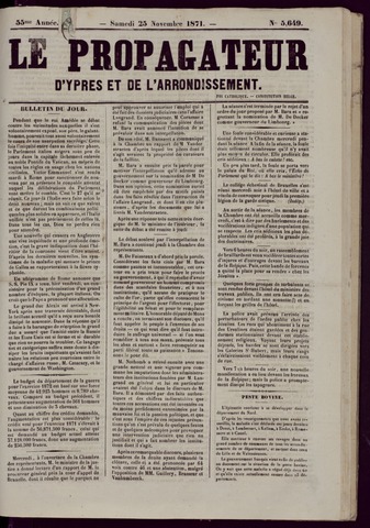 Le Propagateur (1818-1871) 1871-11-25