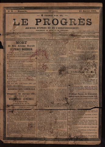 Le Progrès (1841-1914) 1891-01-25
