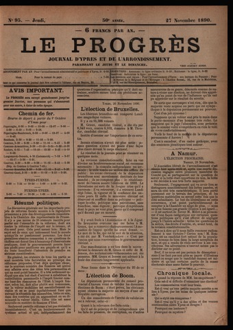 Le Progrès (1841-1914) 1890-11-27