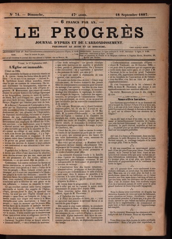Le Progrès (1841-1914) 1887-09-18