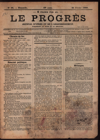 Le Progrès (1841-1914) 1889-02-24