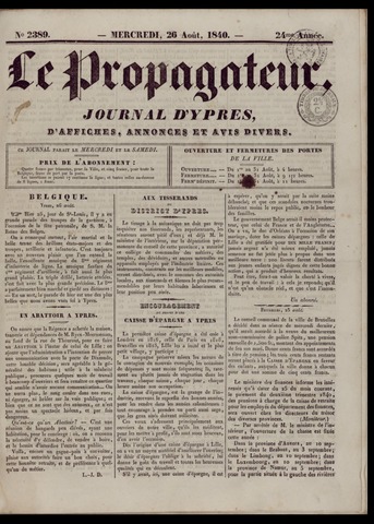 Le Propagateur (1818-1871) 1840-08-26