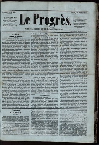 Le Progrès (1841-1914) 1846-07-30