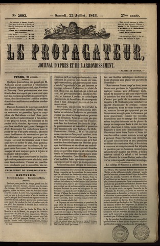 Le Propagateur (1818-1871) 1843-07-22