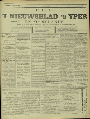 Nieuwsblad van Yperen en van het Arrondissement (1872 - 1912) 1910-11-19