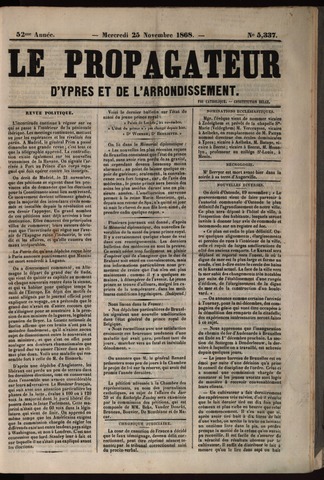 Le Propagateur (1818-1871) 1868-11-25
