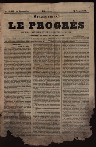 Le Progrès (1841-1914) 1874-08-02