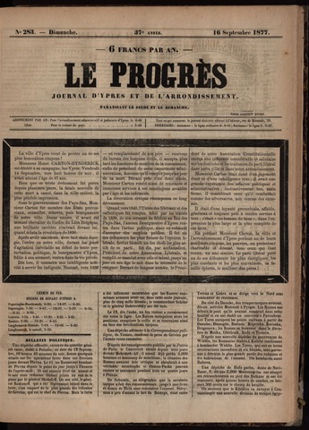 Le Progrès (1841-1914) 1877-09-16