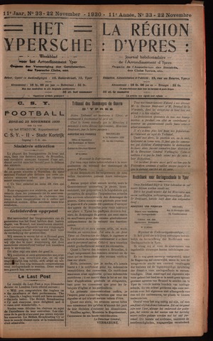 Het Ypersch nieuws (1929-1971) 1930-11-22