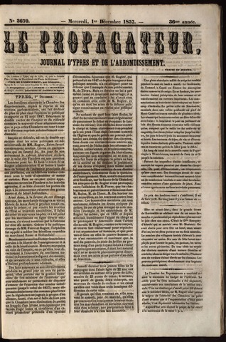 Le Propagateur (1818-1871) 1852-12-01