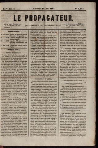 Le Propagateur (1818-1871) 1861-05-01