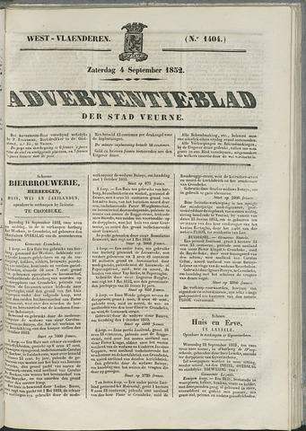 Het Advertentieblad (1825-1914) 1852-09-04