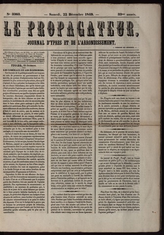 Le Propagateur (1818-1871) 1849-12-22