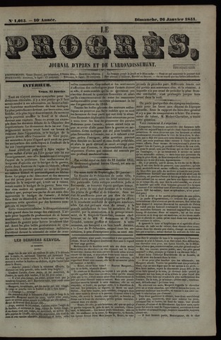 Le Progrès (1841-1914) 1851-01-26