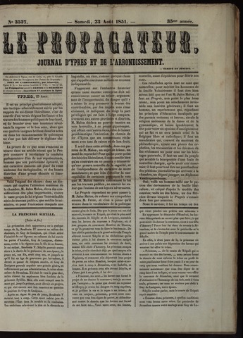 Le Propagateur (1818-1871) 1851-08-23