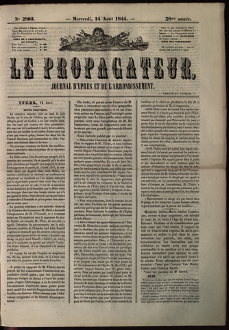 Le Propagateur (1818-1871) 1844-08-14