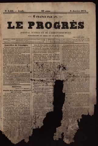 Le Progrès (1841-1914) 1874-01-08