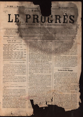 Le Progrès (1841-1914) 1883-09-30