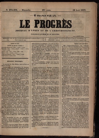 Le Progrès (1841-1914) 1877-08-19
