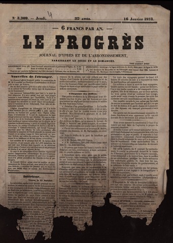 Le Progrès (1841-1914) 1873-01-16