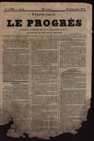 Le Progrès (1841-1914) 1874-09-24