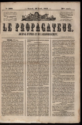 Le Propagateur (1818-1871) 1843-04-29