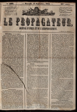 Le Propagateur (1818-1871) 1842-09-14