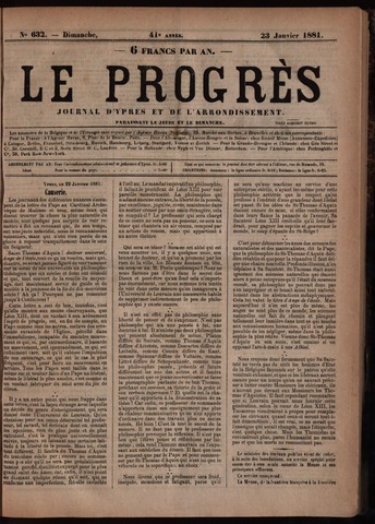 Le Progrès (1841-1914) 1881-01-23