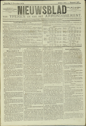 Nieuwsblad van Yperen en van het Arrondissement (1872 - 1912) 1873-11-08