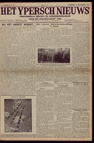 Het Ypersch nieuws (1929-1971) 1954-09-18