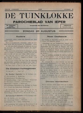 Tuinklokke (1930-1940) 1939-08-20