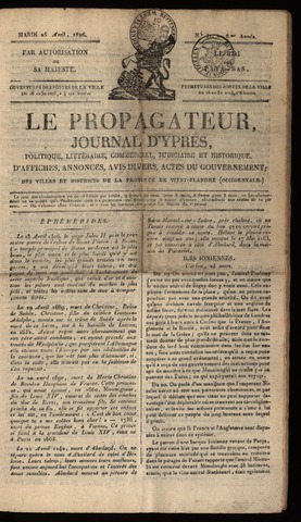 Le Propagateur (1818-1871) 1826-04-25