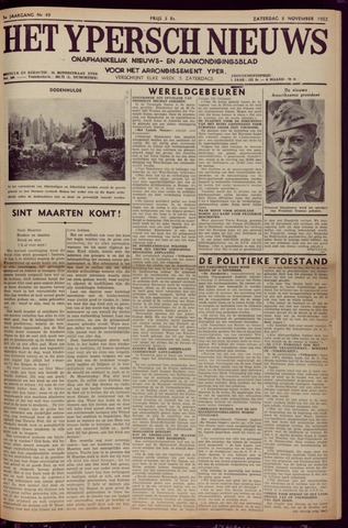 Het Ypersch nieuws (1929-1971) 1952-11-08