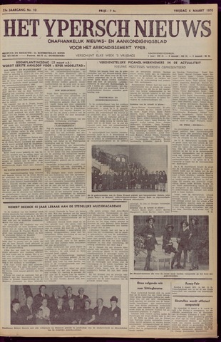 Het Ypersch nieuws (1929-1971) 1970-03-06