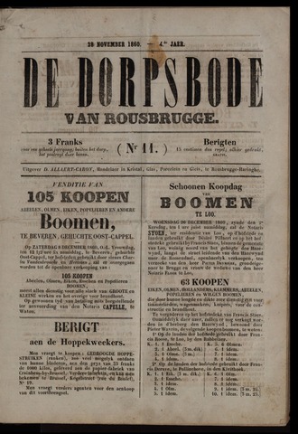 De Dorpsbode van Rousbrugge (1856-1857 en 1860-1862) 1860-11-28