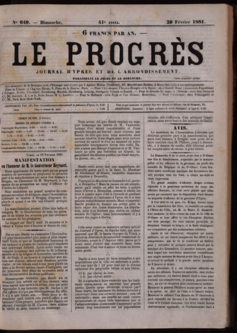 Le Progrès (1841-1914) 1881-02-20