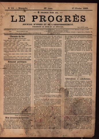 Le Progrès (1841-1914) 1889-02-17
