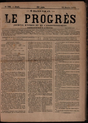 Le Progrès (1841-1914) 1882-01-12