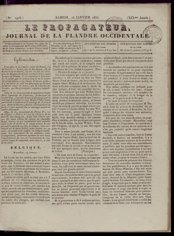 Le Propagateur (1818-1871) 1836-01-16