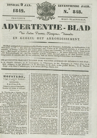 Het Advertentieblad (1825-1914) 1842-01-09