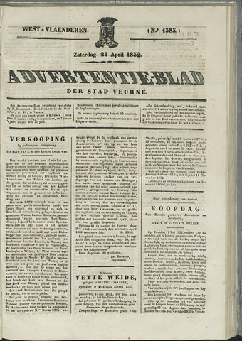 Het Advertentieblad (1825-1914) 1852-04-24