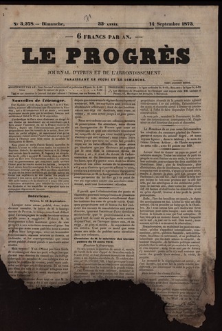 Le Progrès (1841-1914) 1873-09-14