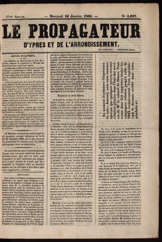Le Propagateur (1818-1871) 1866-01-10