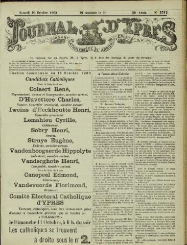 Journal d’Ypres (1874 - 1913) 1903-10-10