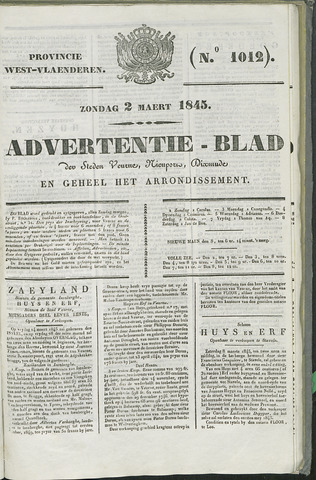 Het Advertentieblad (1825-1914) 1845-03-02
