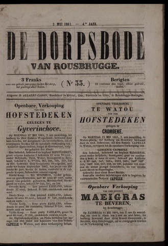 De Dorpsbode van Rousbrugge (1856-1857 en 1860-1862) 1861-05-02