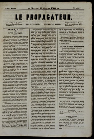 Le Propagateur (1818-1871) 1860-01-11
