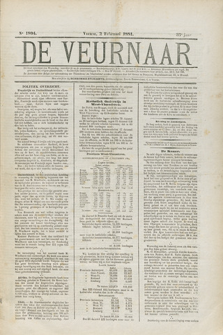 De Veurnaar (1874, 1876-1901, 1908 en 1911-1913) 1881-02-02