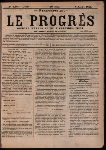 Le Progrès (1841-1914) 1885-01-08